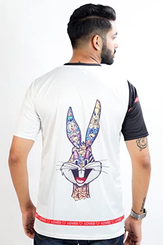 Image of HARPITA Men's Round Neck Half Sleeve Slim Fit Digital Printed Lycra T-Shirt