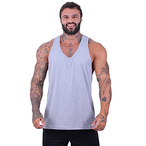 Kit 3 Regata Cavada Masculina MXD Conceito Academia Musculação Treino Gym Sem Estampas Lisas (M, Opç