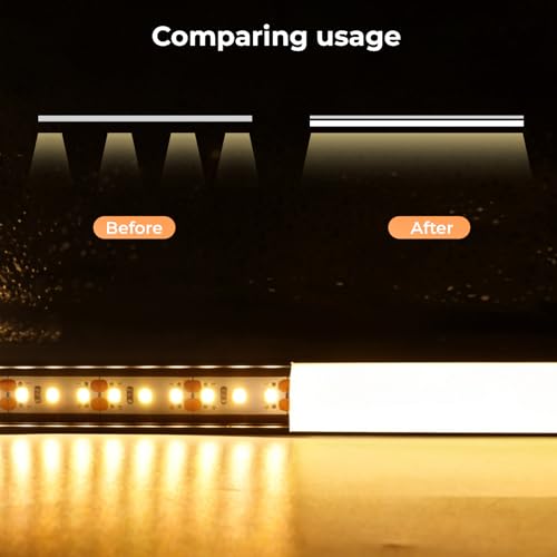 Image of VST 20pack 3.3ft LED Channel, U Shape Led Diffuser Channel, LED Aluminum Channel System with Milky Cover, End Caps and Mounting Clips, Aluminum Profile for LED Strip Light Very Easy Installation