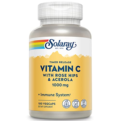 SOLARAY Vitamin C 1000mg - Time Release Vitamin C Capsules w/Rose HIPS…