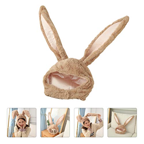 KESYOO Chapéu de Orelhas de Coelho de Pelúcia Orelhas de Coelho Macias Capuz Boné de Inverno Quente