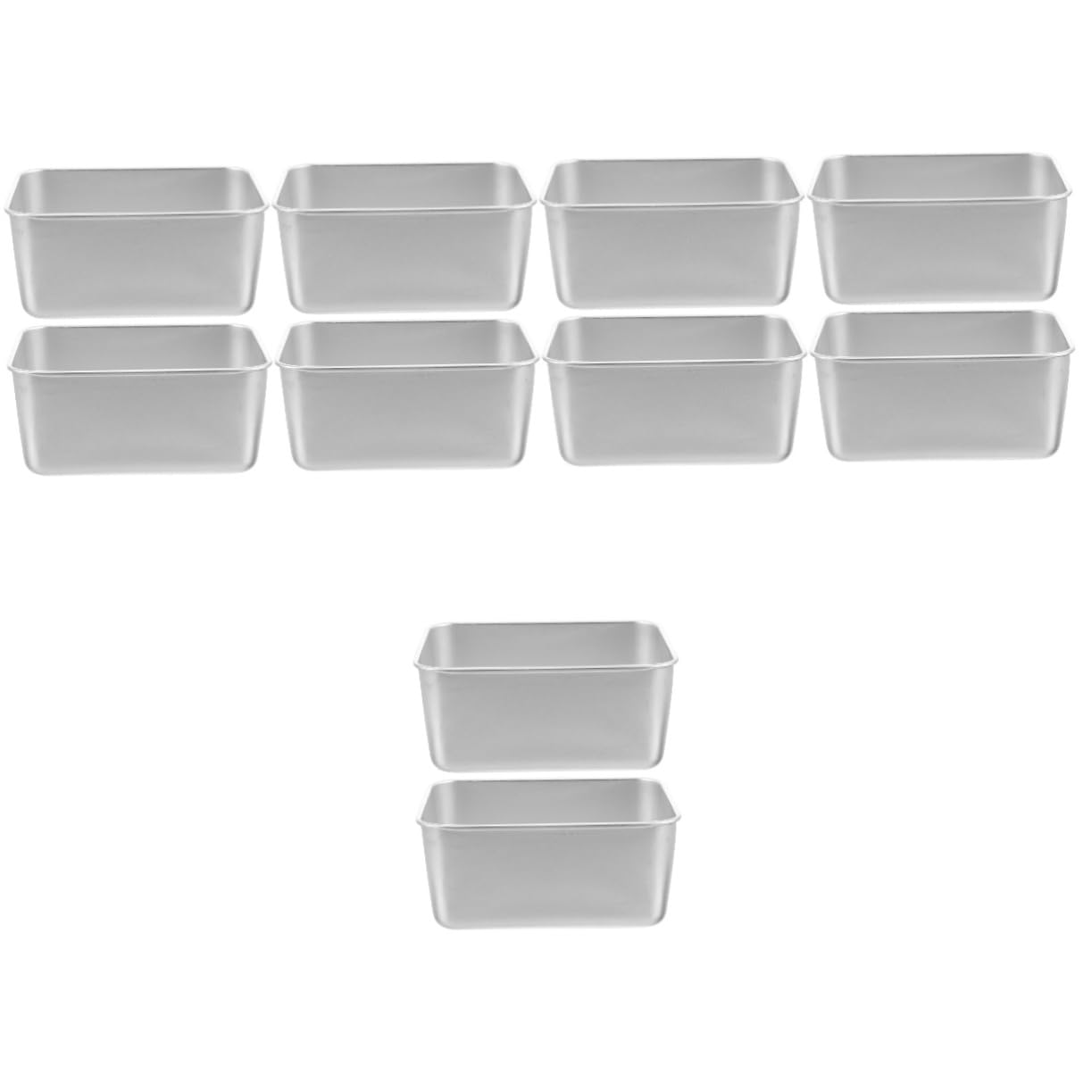 GANAZONO 10pcs Stainless Steel Camping Bowls Portable Rectangle Soup Bowls for Outdoor Picnic Lightweight Material for Salad and Daily Use