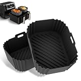 2PCS Silicone Air Fryer Liners for Ninja DZ201/DZ401 DZ550 8-10 QT
