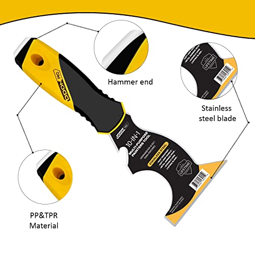 10 In 1 Painter's Tool And 2" Stiff Putty Knife Scraper- Soft Grip Handle With Stainless Steel Blade For Wood, Drywall Finishing, Plaster Painting Scraping, Decals & Wallpaper #TOP2