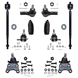 Detroit Axle - Front 10pc Suspension Kit for Honda Passport Isuzu Amigo Axiom Rodeo Sport, 4 Ball Joints 4 Tie Rod Ends 2 Boots Replacement