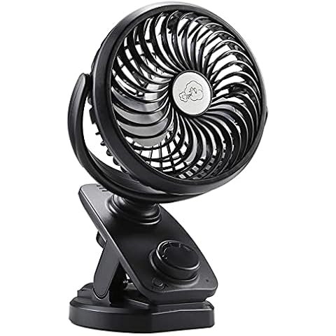 COMLIFE USB Desk Fan,90°Auto Rotation Portable Clip On Stroller Fan,5000mAh Rechargeable Battery Personal Fan with Diffuser Function&Powerful Airflow for Home Office Outdoor(Ultra Quiet,Up to 40hrs) Cover