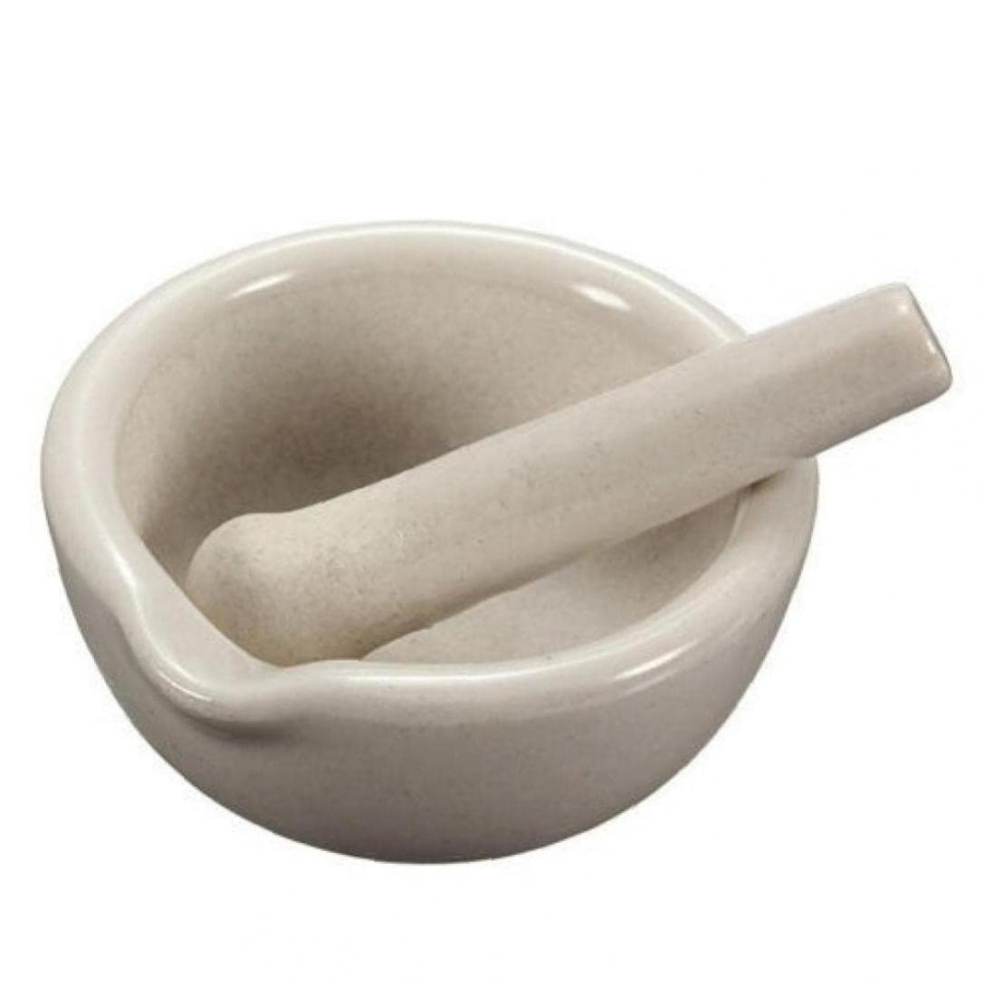 Ceramic Mortar & Pestle Set, 60mm White