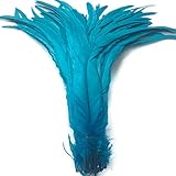 Shekyeon 16-18inch 40-45cm Rooster Coque Tail Feather for Costume Decoration Pack of 20 (Turquoise)