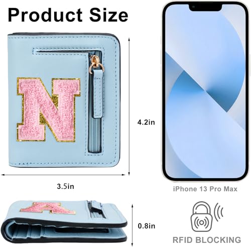 Image of Birthday Gifts for Teen Girl Kids Wallet Little Girl Wallets | Small Initial Kid Wallet for Girl Rfid Wallet Preppy Stuff Gifts for Girls 8-12 Blue N