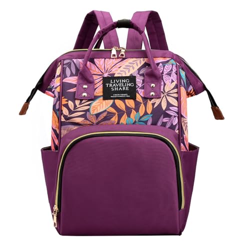 Sac à dos de soins pour bébé - Sac à langer pour femme - Sac à langer - Loisirs en plein air - Multifonctionnel - Sac à dos pour femme - Sac à dos tendance, violet, taille unique