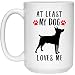NA Divertente Giocattolo Fox Terrier Silhouette Almeno Il Mio Cane Mi AMA Tazza di caffè Bianco