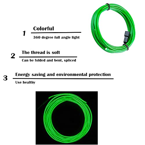 El Wires, CTRICALVER 5M/16FT USB Flexible Light Strip Glowing Neon String Lights Decor USB 5V - Image 2