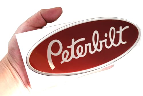 1pc Replacement for Peterbilt Decal 3D Badge Emblem Genuine Size Epoxy Cab Stick New (Red)