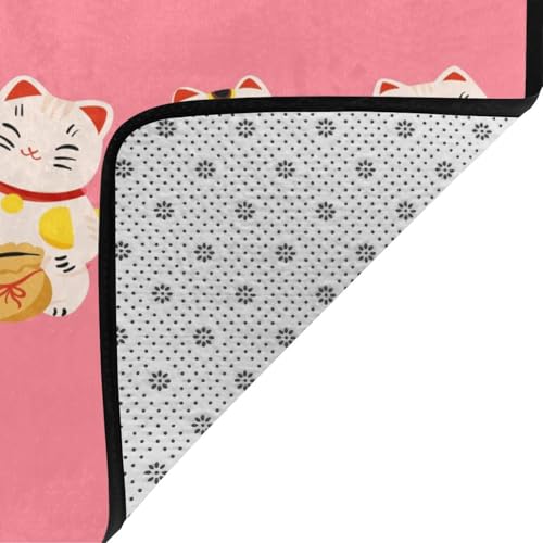 Tapis doux chat lavable en machine pour chambre d'enfant