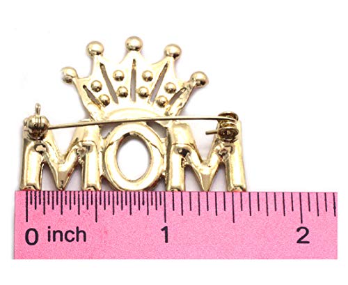 Cocojewelry P60GLDPNK Crown Tiara Queen Mom Word Brooch Pin Mom Gift thumb #2