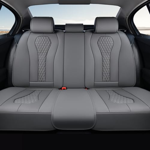 Image of Coverado Car Seat Covers, Rear Car Protectors, Leather Seat Covers, 3-Piece Waterproof Automotive Seat Covers for Back Seats Universal Fit for SUVs & Cars, All-Weather Protection