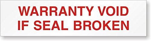 SmartSign "Warranty Void If Seal Broken" Label | 2" x 0.5" Tamper Resistant Vinyl, Pack of 160, Made in USA