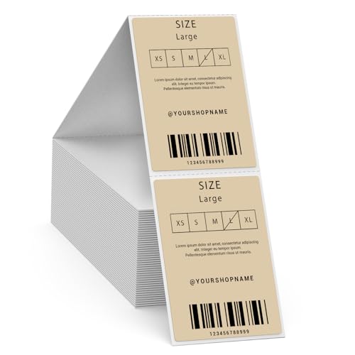 FINDAT Etiqueta Térmica Plegable Caqui 50 x 76 mm Imprimible Rectangular Pegatina Térmica Impermeable para Direccion Oficina Código de Barras Logotipos 500 Pieza