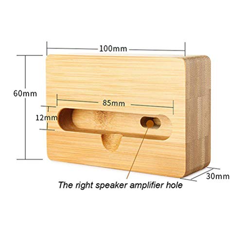 STOBOK Cell Phone Stand Amplifier,Phone Stand with Sound Amplifier Natural Wooden Desktop Mobile Phone Holder - Image 4