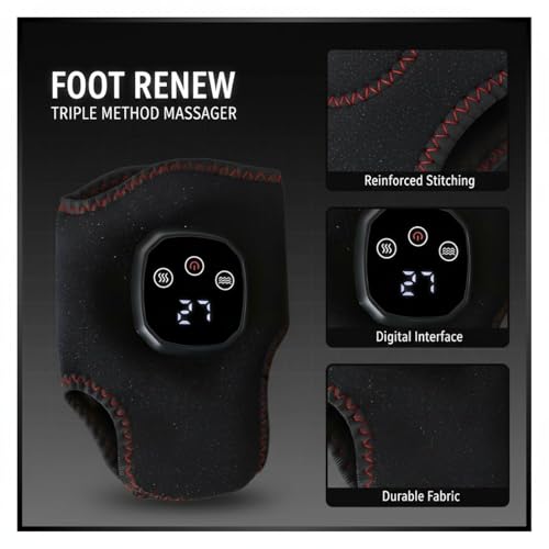 Masajeador para tobillos con calor y vibración, 4 niveles de calor y 3 modos de masaje, masajeador portátil para pies con calentamiento, recargable por USB-C para alivio del dolor, tamaño 15 x 12 x 3 cm miniatura 5