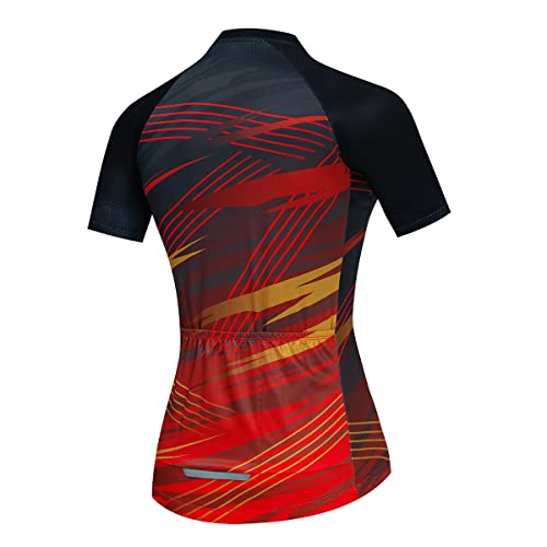 Aogda Cycling Jerseys Women Bike Shirts Bicycle Bib Shorts Ladies Biking Pants Tights Clothing (A051, XXXL)