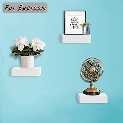 Hao Small Floating Shelf 6 Inch Wall Mounted Mini Hanging Display Shelves For Living Room Bedroom Bathroom Set Of 3 White #TOP5