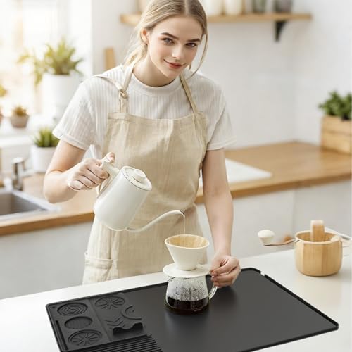 Tapis de machine à café en silicone imperméable anti-vibration pour protéger le plan de travail - 5