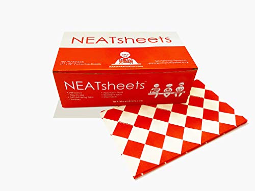 NEATSHEETS Disposable Bibs for Adults, Kids, Elderly Senior | Adhesive Tab Eating Napkin, Personal Use, Home Care, Business | Spill Absorbent, Stain Liquid Repellent | Red & White Diamond, 100 Count