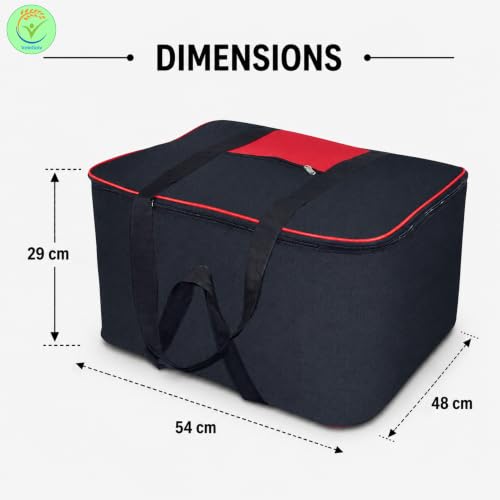 Image of Storage Bags for Blanket, Clothes, Toys and Bed Sheet Cover Bag - Underbed Large Size Black Cover Bags (Pack of 20, 54 x 46 x 28 cm)