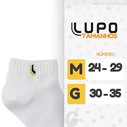 Kit 09 Pares Meia Cano Curto Infantil Lupo Algodão Crianças Unissex | 9 Brancas | 24-29 | 02725-089_