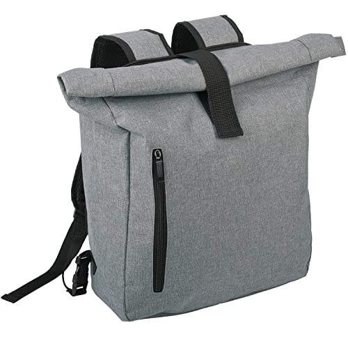 Preiswert&Gut Fahrradrucksack 32x12x39 Gepäckträger Grau Fahrrad Rucksack 700Gr 15L aufrollbar
