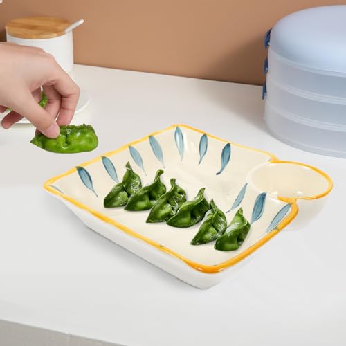 Platos Servidores Cuadrados de Cerámica Beiges miniatura 6