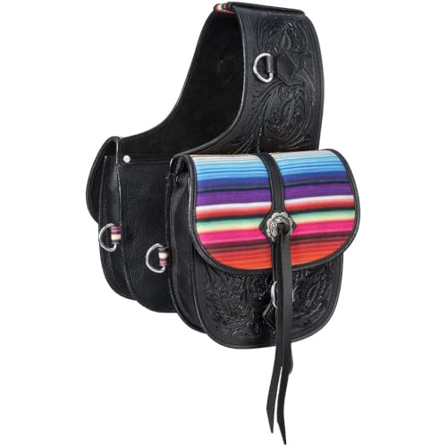 Bolsa de Sillín Tough 1 de Cuero con Estampado Serape/Negro miniatura 1