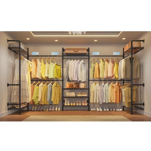Timate U5 Expandable Wall Mounted Clothes Rack, Walk in Closet,