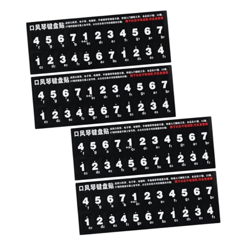 TOYANDONA Keyboard Heightening Stickers 4 Pack Practice Pitch Stickers Durable Fade-Resistant