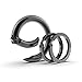 Lifelong Ring Fashion Carabiner Keychain w/ 2 Matching Key Rings Set, 100 Series Universal Size, Pure Round Circle Design, Strong, Solid Metal Keychain Clip, Key Clip, Key Organizer (Black)