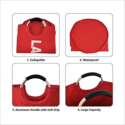 Bolso de lavandería de pie e impermeable con gran capacidad 82L 6