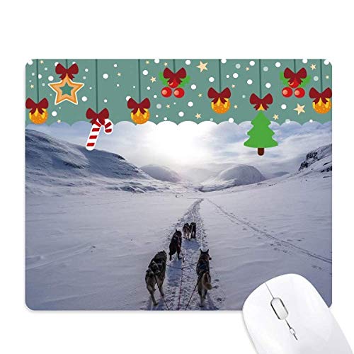 Tapis de souris chien et neige en caoutchouc antidérapant pour le bureau