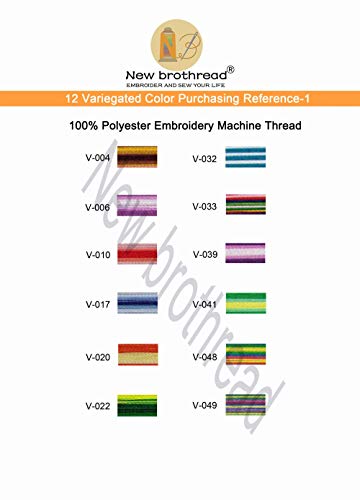 New Brothread 12 Colors Variegated Polyester Embroidery Machine Thread Kit 500M (550Y) Each Spool For Brother Janome Babylock Singer Pfaff Bernina Husqvaran Embroidery And Sewing Machines-Assortment1 #TOP4