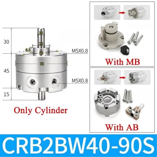 Vérin pneumatique rotatif CRB2BW40-90S à lame simple et double axe