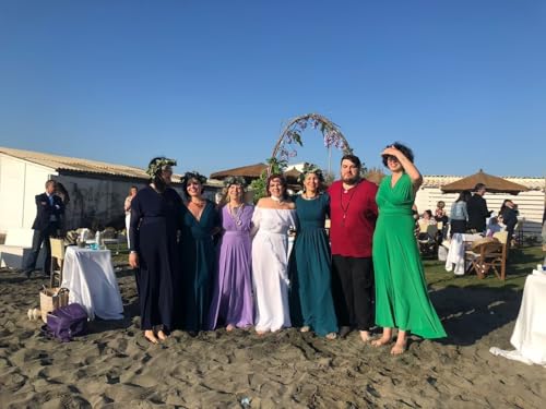 Women's Long Sleeve Crew Neck Bridesmaid Dresses Plus Size Chiffon Formal Evening Gowns with Pockets PU1843