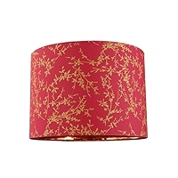 Feminine Pink Duck Egg And Shiny Gold Hearts Circular Lamp Shade | Inner White Cotton Lining | 25cm X 18cm By Happy Homewares - View #7