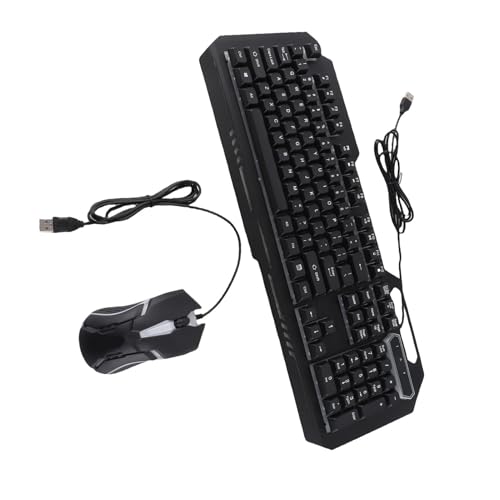 Kit de teclado y ratón retroiluminado con cable USB de 1200DPI ergonómico 7