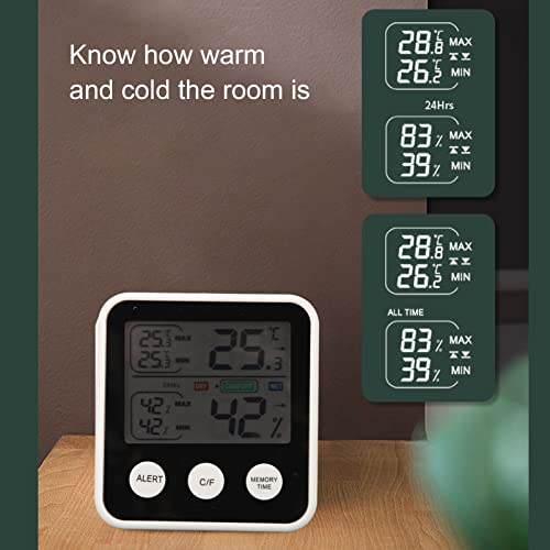 Digital Hygrothermograph, Lcd Display Temperature Humidity Meter Abs For Office (Black) #TOP2