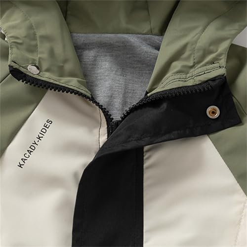 Kids Boys Thermal Hooded Windbreaker Zip Up Long Sleeve Warmth Windproof Coats Fall Thickened Lined Jackets Pockets4