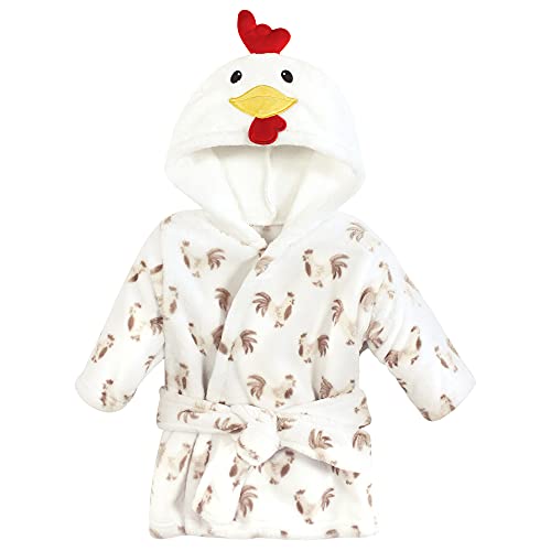 Image of Hudson Baby Unisex Baby Plush Animal Face Bathrobe, Rooster, 0-9 Months
