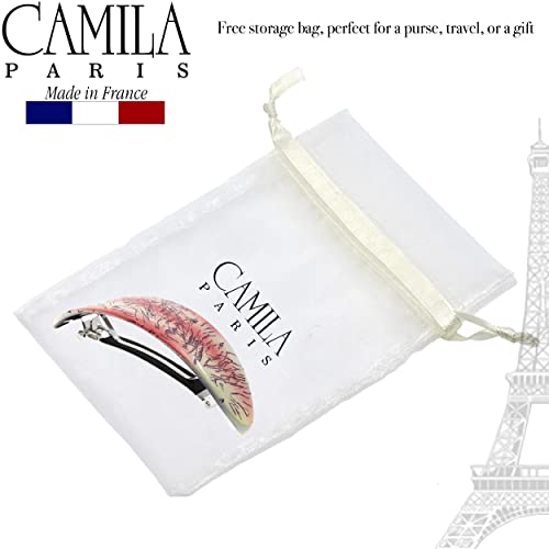 Camila Paris Cp3324 French Hair Barrette Oval For Thick Curly Wavy Long Hair, Strong Hold Grip Hair Clips For Women, No Slip Rubberized Metal Clasp, Styling Girls Hair Accessories, Made In France #TOP3