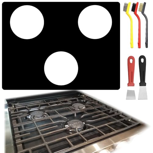 3 Burner Stove Top Protector liner For GE RecPro Greystone Furrion 17 / 21 RV Gas Range Model F1S21L03A F1S21L02A Thickness Reusable Stove Burner Covers
