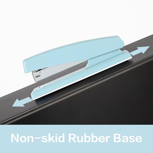 deli stapler, desktop stapler, 2 pack, office stapler, 25 sheet capacity, includes 2000 staples and 2 staple removers, 2 pack, blue deli stapler, desktop stapler, 2 pack, office stapler, 25 sheet capacity, includes 2000 staples and 2 staple removers, 2 pack, blue