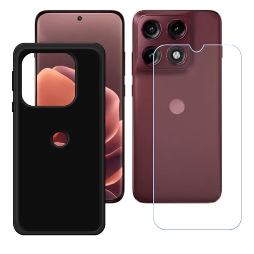 BMPNLSZ �K�p Motorola Edge 70 Pro�p+[�p�b�N]HD�����K���X�ėp�u���b�N�P�[�X�A�V���J�Q���P�[�XTPU�o���p�[�ی�o�b�N�P�[�X-Motorola Edge 70 Pro�p�X�N���C�u�h�~�ی��(6,78")